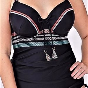 Cacique for lane bryant smocked tankini & bottoms